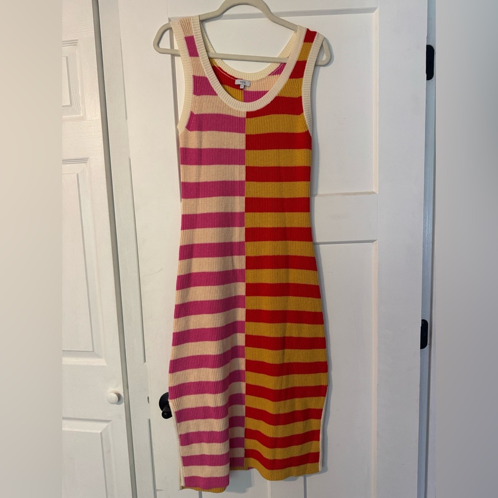 Striped Multicolor Knit Dress